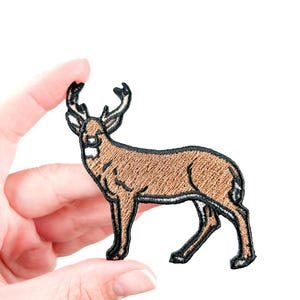 Hirsch gesticktes Aufnäher für Hüte, Kleidung & Taschen | Hirsch Patch Perfekt für Jäger und Outdoor-Enthusiasten, Hirsch Jagd Patch