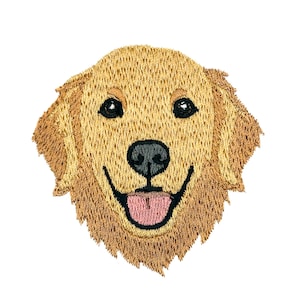 Golden Retriever Embroidered Iron On Patch | Dog Patch for Hats, Clothing & Bags | Pet Lover Patch | Golden Retriever Gift | Pet Lover Gift