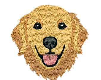 Golden Retriever Embroidered Iron On Patch | Dog Patch for Hats, Clothing & Bags | Pet Lover Patch | Golden Retriever Gift | Pet Lover Gift