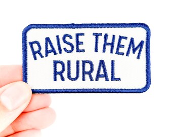 Aufnäher „Raise them Rural“ zum Aufbügeln für Hüte, Kleidung, Taschen, Aufnäher für ökologisches und ganzheitliches Leben, Aufnäher „Farm“