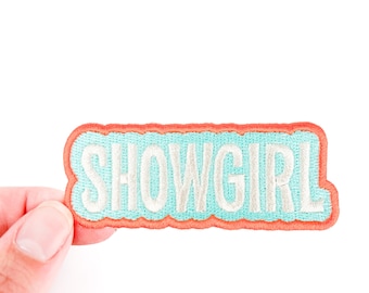 Showgirl-märke | Broderad strykmärke för västerländsk cowgirl | Rodeo-märke | Countrykonsertmärke | Cowgirlhattbarmärke | Retro-märke