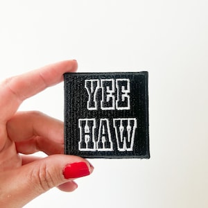 Yee Haw Gesticktes Aufnäher für Taschen, Hüte & Kleidung Patch Cowboy Western Patch für Rodeo Junggesellinnenabschied Trucker Hut Bar Aufnäher