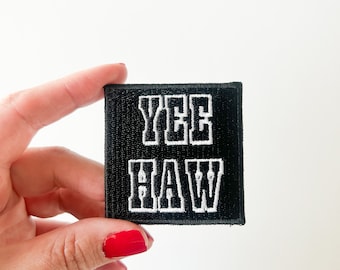 Yee Haw geborduurde opstrijkbare patch voor tassen, hoeden en kleding patch Cowboy western patch voor rodeo vrijgezellenfeest Trucker Hat Bar patch