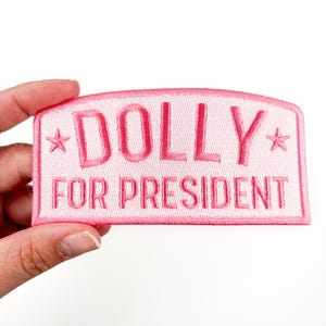 Oversized Dolly for President Pink Dolly Patch Cowgirl Boot Iron-On Patch Nashville Country Charm Embroidered Patch Trucker Hat Bachelorette