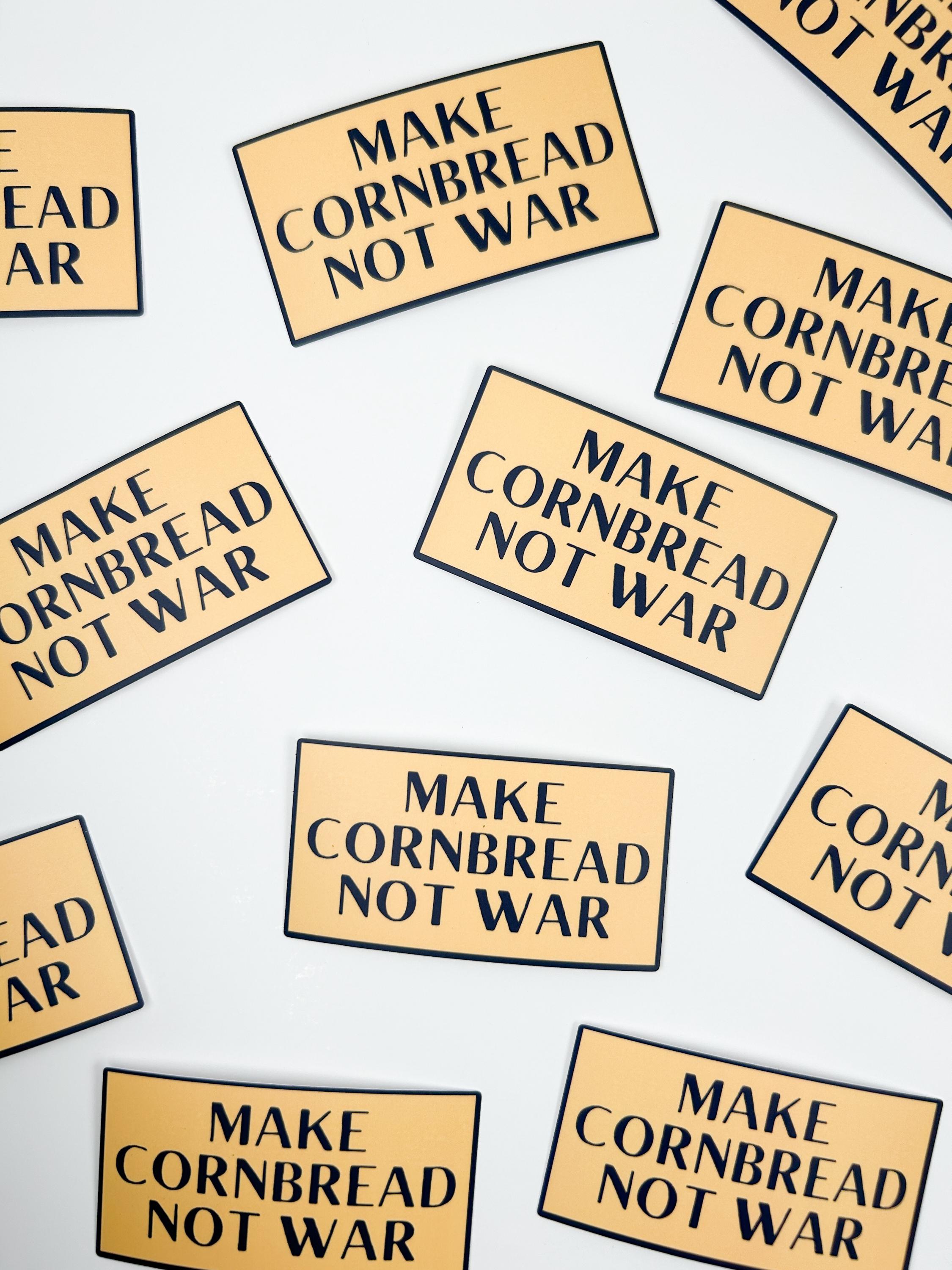 Make Cornbread Not War Sticker | Funny Southern Decal | Yellow & Black ...