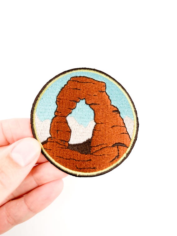 Arches National Park Iron On Patch for Clothing, Hats and Bags | Embroidered Delicate Arch Patch National Park Patch for Souvenir Keepsake