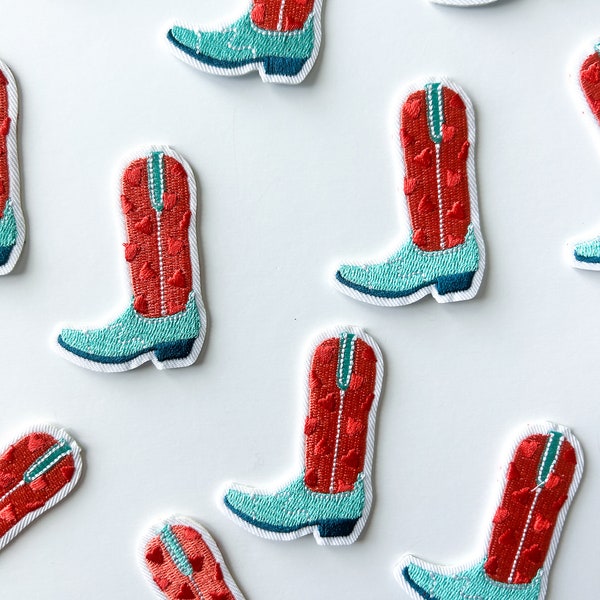 Cowboy Boot Embroidered Patch Etsy