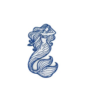 Mermaid Embroidered Patch Coastal Ocean Siren Patch Nautical Beach Iron On Patch Sea Life Applique Summer Coastal Patch