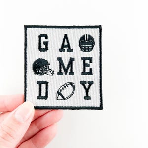 Game Day Embroidered Iron-On Patch - Perfect for Tailgate & Football Season, Football Lover | Trucker Hat | Football Patch | Football Helmet