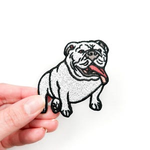 Bulldog Embroidered Iron On Patch | Dog Patch for Hats, Clothing & Bags | Pet Lover Patch | Bulldog Gift | Pet Lover Gift | Bulldog Mascot