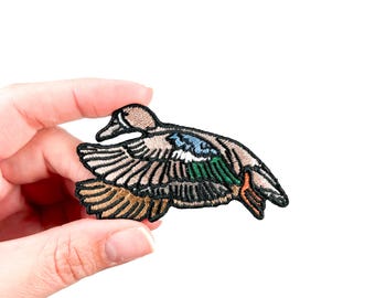 Blauwe gevleugelde groenblauwe eend opstrijkpatch geborduurde patch voor hoeden, kleding | Perfect voor zuidelijke jagers, liefhebbers van jagen en vissen
