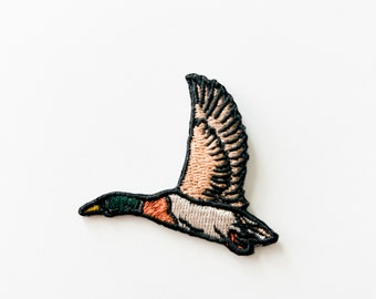 3 inch vliegende wilde eend opstrijkpatch - geborduurde patch voor hoeden, kleding en tassen | Perfect voor liefhebbers van vissen in het zuiden van jagers