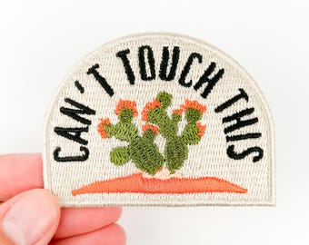 Can't Touch This Iron On Patch Western Cowboy Cowgirl Lone Star Hat Clothing Patch for Bags or Jeans, Howdy, Country Desert Park, Austin