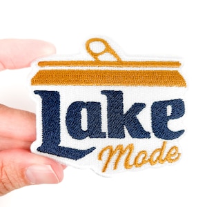 Lake Mode Embroidered Patch – Iron On Patch for Coolers, Lake Days, Boats, Life Jackets, Summer Gear, Cabin Bags & More