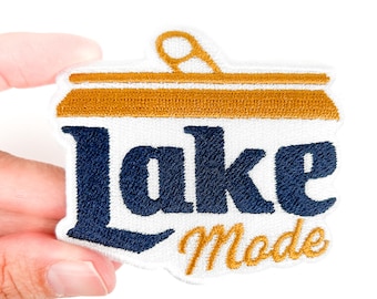 Lake Mode Embroidered Patch – Iron On Patch for Coolers, Lake Days, Boats, Life Jackets, Summer Gear, Cabin Bags & More