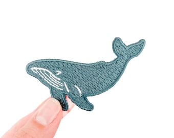 Walvispatch | Geborduurde strijkpatch met zeedieren | Nautische patch | Kustpatch | Patch met zeedieren | Patch voor strandliefhebbers