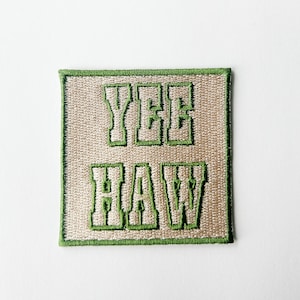 Yee Haw Embroidered Iron On Patch for Bags, Hats & Clothing Patch Cowboy Western Patch for Rodeo Bachelorette Party Trucker Hat Bar Patch