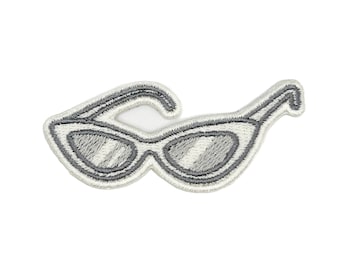 Cat Eye Sunglasses Embroidered Patch Retro Sunglasses Patch Vintage Fashion Iron On Patch Chic Applique Summer Style Patch