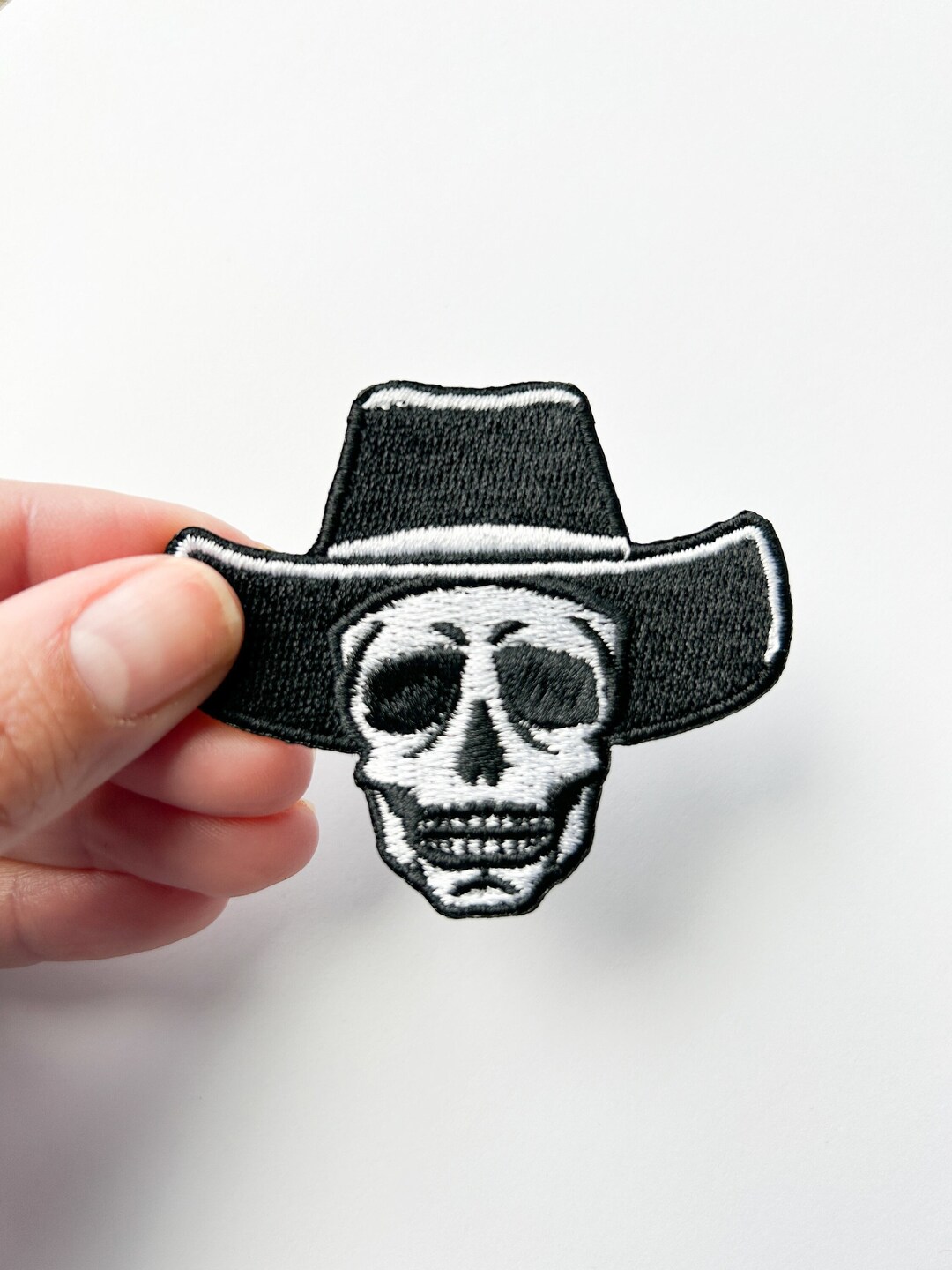 Skeleton Cowboy Iron on Embroidered Patch for Clothing, Hats, Bag ...