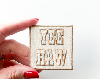 Yee Haw geborduurde opstrijkbare patch voor tassen, hoeden en kleding patch Cowboy western patch voor rodeo vrijgezellenfeest Trucker Hat Bar patch
