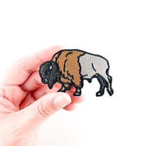Bison Embroidered Iron On Patch for Hat, Clothing and Bags | Buffalo Patch | Nature Patch Yellowstone Badlands Animal Patch