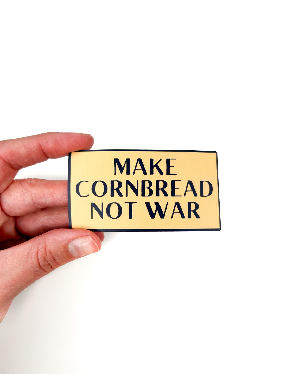 Make Cornbread Not War Sticker | Funny Southern Decal | Yellow & Black ...