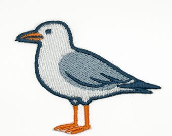 Seagull Embroidered Iron-On Patch – Coastal Bird Design for Jackets, Hats, Bags, Coolers, Beachwear, and Nautical-Themed Gifts