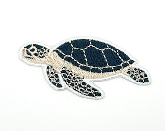 Sea Turtle Embroidered Patch | Iron On Turtle Patch | Coastal Beach Patch | Ocean Lover Gift | Marine Life Patch Summer Vacation Beach Gift