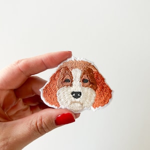 Cavapoo Dog Embroidered Iron-On Patch | Dog Patch for Hats, Clothing & Bags | Pet Lover Patch | Cavapoo Gift | Pet Lover Gift