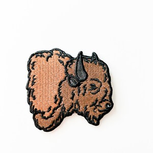 Buffalo Embroidered Iron On Sew On Buffalo Bison Patch | Hats, Clothing and Bags | Nature Adventure Yellowstone Badlands Animal Outdoors