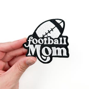 Football Mom Embroidered Iron-On Patch - Perfect for Tailgate & Football Season, Football Lover | Trucker Hat | Football Patch