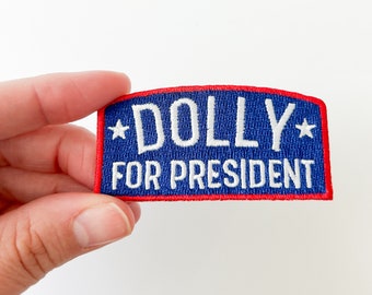 Dolly for President Navy Dolly Patch Cowgirl Boot Iron-On Patch Nashville Country Charm Embroidered Patch Trucker Hat, Clothing Bachelorette