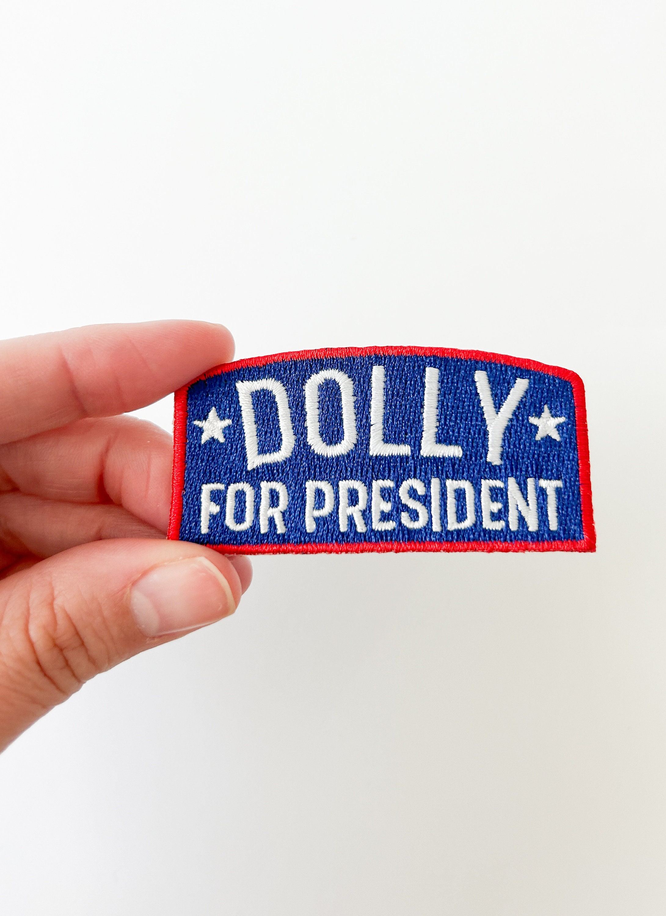 Retro Vintage Style 80s Country Dolly For President Embroidered patch Flat Bill Dolly for President Patch - Etsy main image 3