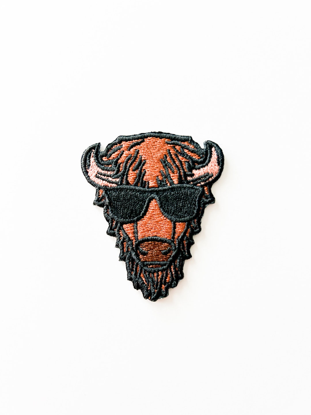 Buffalo Iron on Patch | Bison With Sunglasses Iron-on Patch for Hats ...