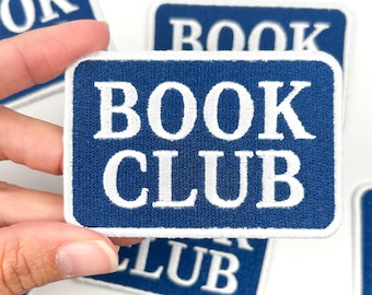 Book Club Patch – Embroidered Iron On Patch for Readers, Book Lovers, Library Totes, Jackets, Reading Groups, Cozy Vibes