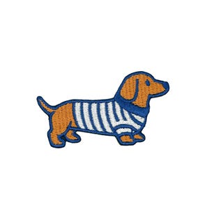 Dachshund Embroidered Patch Dog in Sweater Patch Cute Wiener Dog Patch Preppy Dog Iron On Patch Pet Lover Applique Patch
