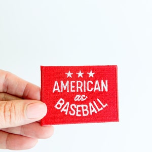 Roter American Baseball Patch, Aufnäher für Hut, Kleidung oder Tasche, Junggesellenabschied Sport Fan Boy Geburtstag Home Run