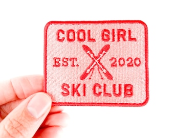 Cool Girl Ski Club Embroidered Patch | Skiing Iron On Patch for Jackets, Backpacks & Hats | Retro Ski Patch Gift for Winter Sports Lovers