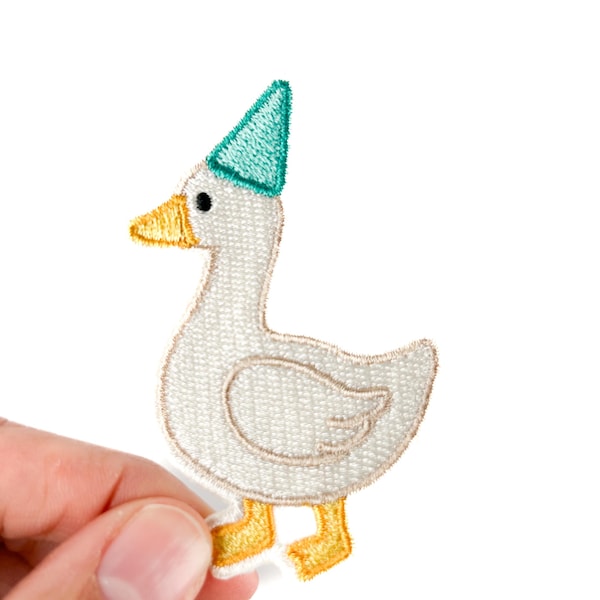 Silly Goose Embroidered Patch | Funny Iron On Patch for Jackets, Hats & Backpacks | Cute Animal Patch Gift for Bird Lovers
