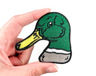 Opstrijkpatch Mallard Duck Head Geborduurde patch voor hoeden, kleding | Perfect voor zuidelijke jagers, liefhebbers van jagen en vissen