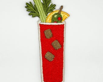 Parche termoadhesivo de Bloody Mary, perfecto para chaquetas, bolsos, amantes de los bares, bares, verano, despedidas de soltera, happy hour y cócteles.