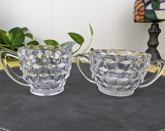 Jeanette Cube Clear Creme und Zucker Set