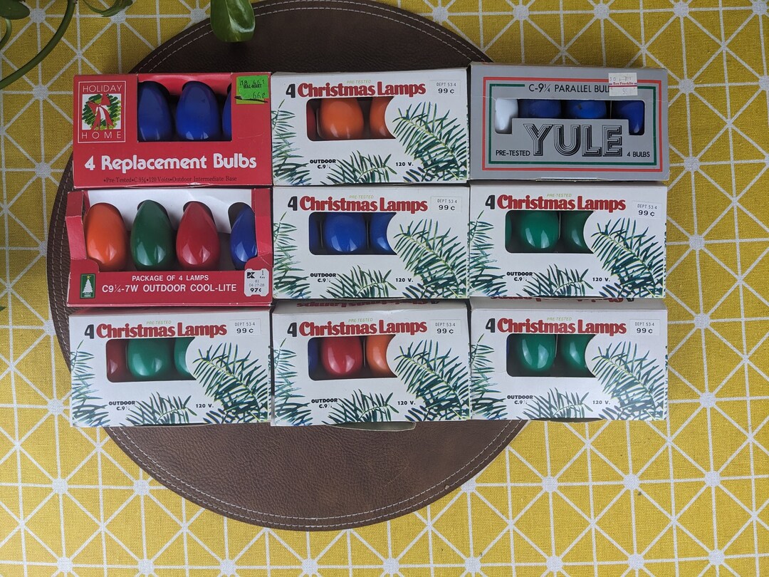 Vintage NOS Lot of 9 Packs of 4 Replacement Christmas Bulbs Assorted ...