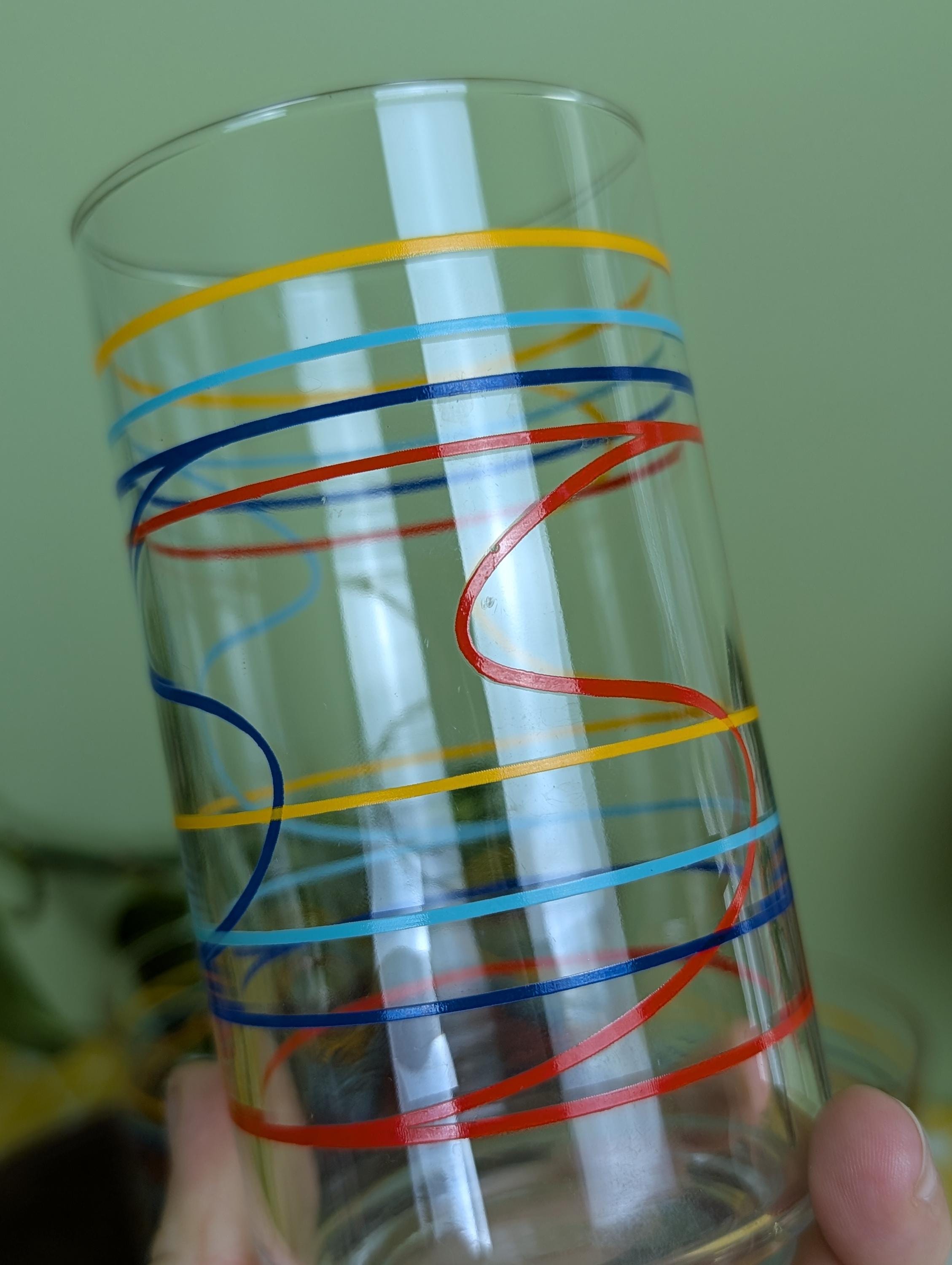 Set of 4 Vintage Anchor Hocking 80's Colorful Swirl Squiggly Line Tumbler  Glasses - Etsy