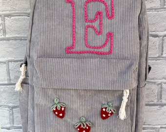 Personalised Hand Embroidered Rucksack Customized Children's Backpack Personalized Hand embroidered Nursery Personalised Name School bag