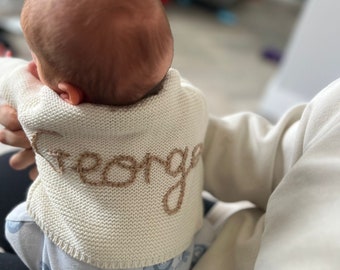 Personalised Hand Embroidered Baby/Toddler Name Cardigan Name Cardigan Hand embroidered cardigan Baby Gift Baby Arrival