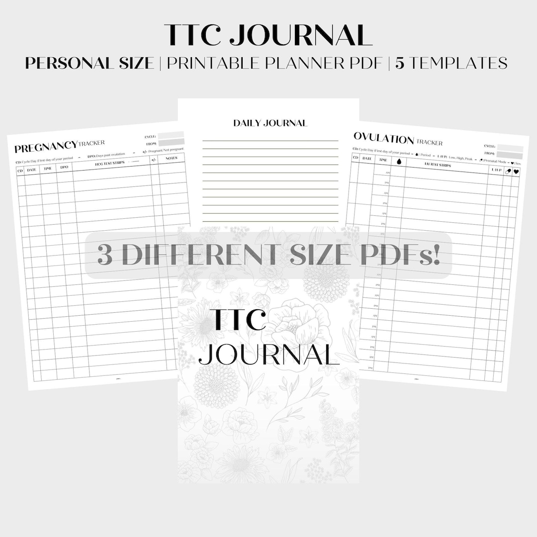 TTC Journal Ovulation Tracker Pregnancy Tracker Period Etsy