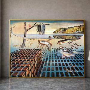 Salvador Dali Der Zerfall der Beständigkeit der Erinnerung Leinwand Wandkunst, surrealistische schmelzende Uhren, surreale Ozeanlandschaft, modern