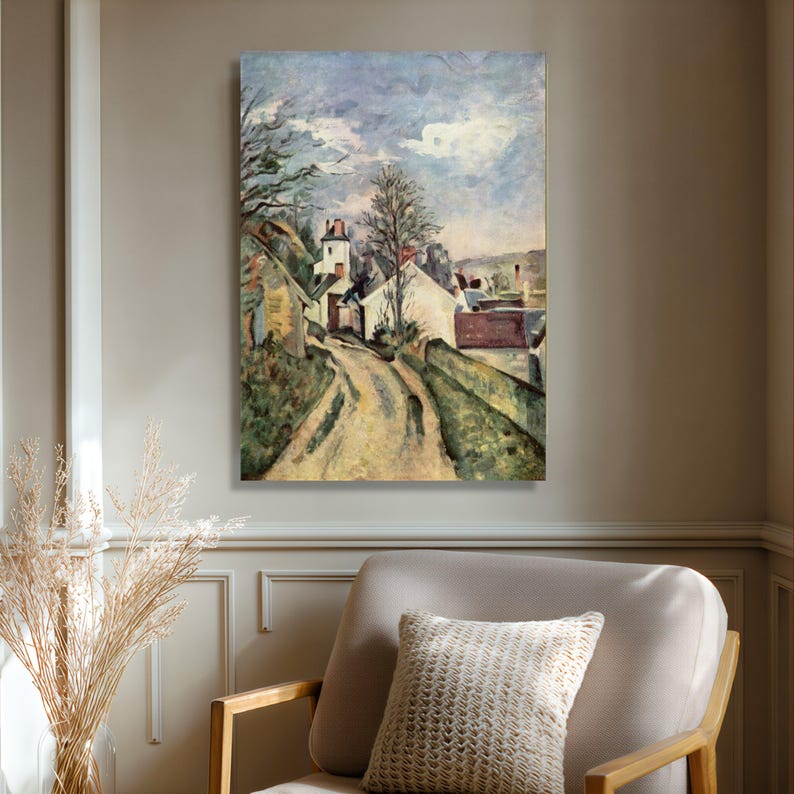 Paul Cezanne Het huis van Dr. Gachet Auvers 1873 canvas muurkunst, vintage landschapsschilderkunst, impressionistische Franse dorpsscène afbeelding 6