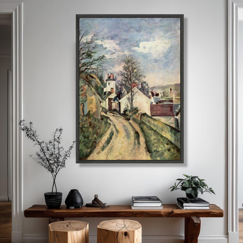 Paul Cezanne Het huis van Dr. Gachet Auvers 1873 canvas muurkunst, vintage landschapsschilderkunst, impressionistische Franse dorpsscène afbeelding 3
